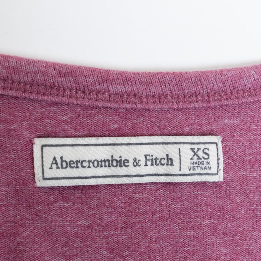 Abercrombie & Fitch Long Sleeve Henley Pink Y2K Embroidered Logo XS - Picture 5 of 11